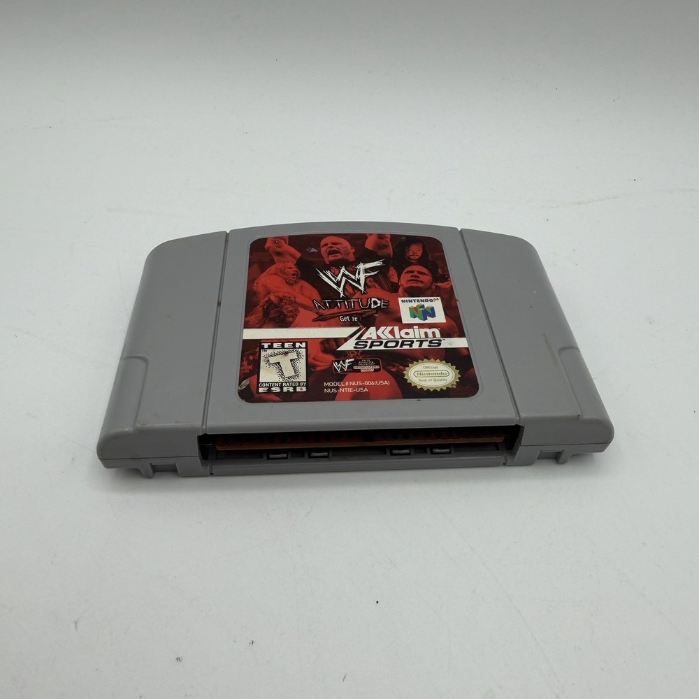 WWF Attitude‎ (Nintendo 64 N64, 1999) Authentic Tested Working Cartridge Only - Picture 4 of 4